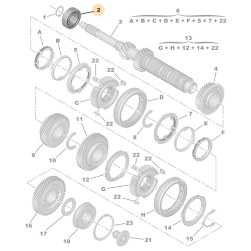 Genuine Shaft Bearing - Citroen C3 / Aircross / Picasso | 230839