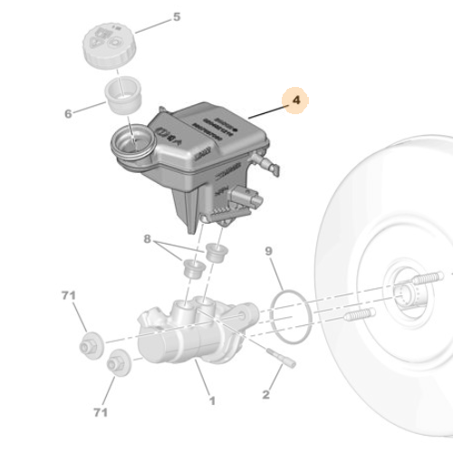 Genuine Brake Fluid Reservoir - Citroen Berlingo / C5 Aircross | 1616905580