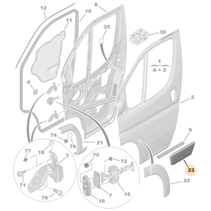 Genuine Front Right Door Trim - Peugeot Boxer III -2017 | 8545FC
