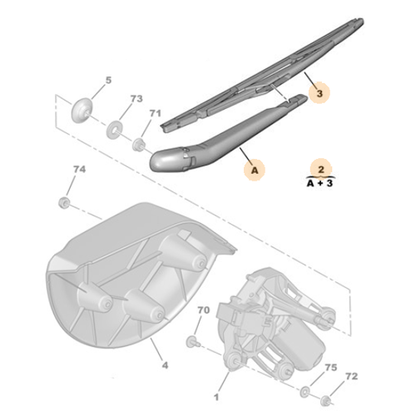 Genuine Rear Wiper Arm - Peugeot Bipper Tepee | 6429GS