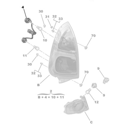 Genuine Rear Light Harness - Citroen C3 Picasso | 6351GY