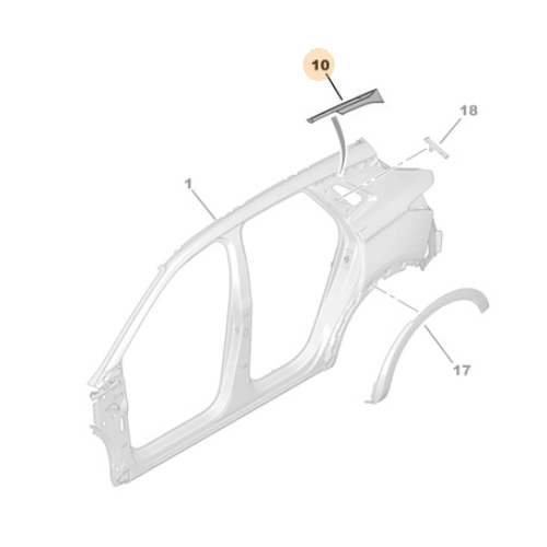 Genuine Rear Right Trim - Chrome - Vauxhall Grandland X | YP000509VV