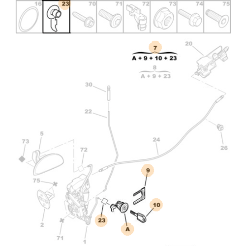 Genuine Front Door and Tailgate Lock - Citroen C1 | 1608746380