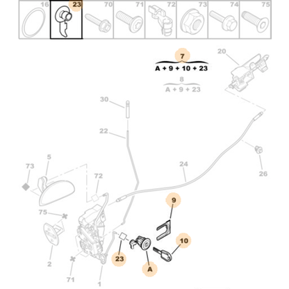 Genuine Front Door and Tailgate Lock - Citroen C1 | 1608746380