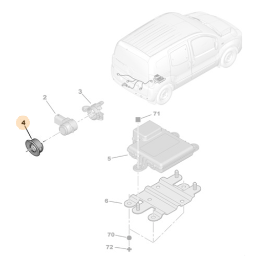 Genuine Rear Parking Sensor Support - Citroen Nemo 2015- | 1631817280