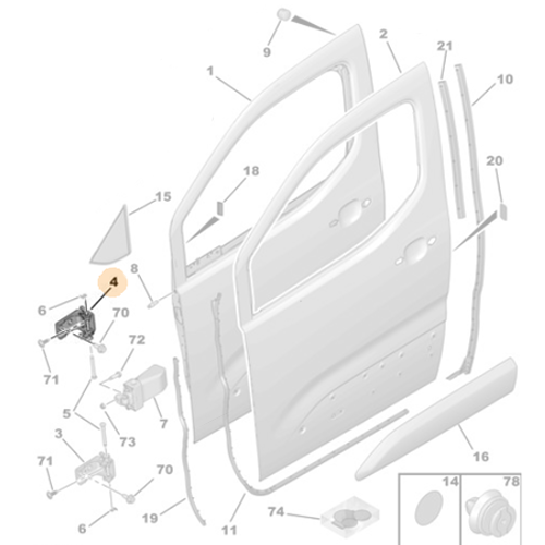 Genuine Front Left Upper Door Hinge - Citroen Berlingo / DS 4 | 1606475180
