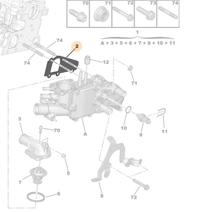 Genuine Thermostat Housing Gasket - Citroen C4 / C5 / C8 | 134051