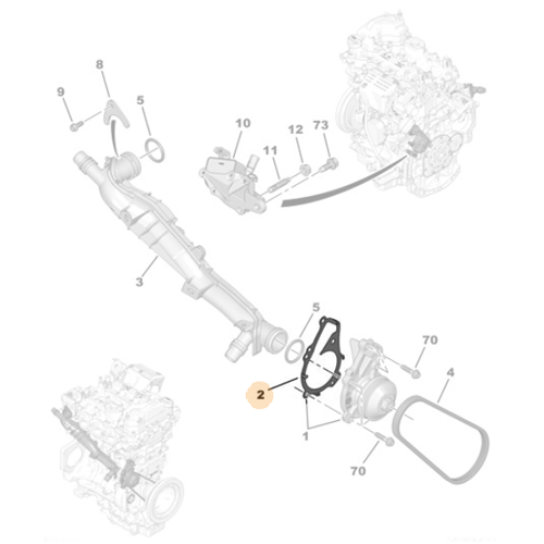 Genuine Water Pump Gasket - Citroen / Peugeot / Vauxhall 1.2 | 9846882680