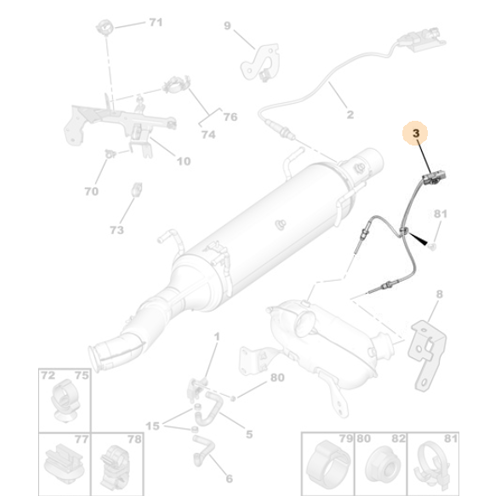 Genuine Exhaust Temperature Sensor - Citroen Relay III 2.0 HDI | 9814103480