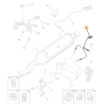 Genuine Exhaust Temperature Sensor - Citroen Relay III 2.0 HDI | 9814103480