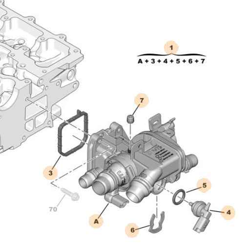 Genuine Thermostat - Citroen Berlingo / C3 / C3 Aircross 1.2 | 9812131480