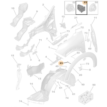 Genuine Wheel Arch Clip - Citroen C4 Cactus / Peugeot 3008 | 1613486980