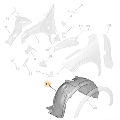 Genuine Front Left Wheel Arch Liner - Vauxhall Mokka | 9835149280