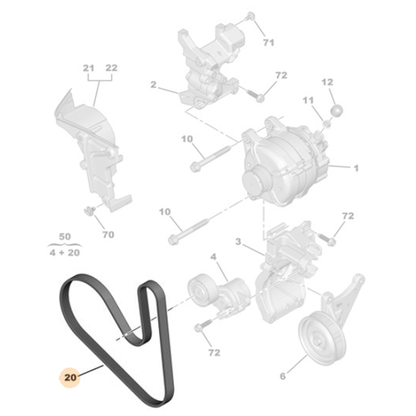 Genuine Alternator Belt - Citroen Berlingo / C3  / Diaptch IV | 9813908180