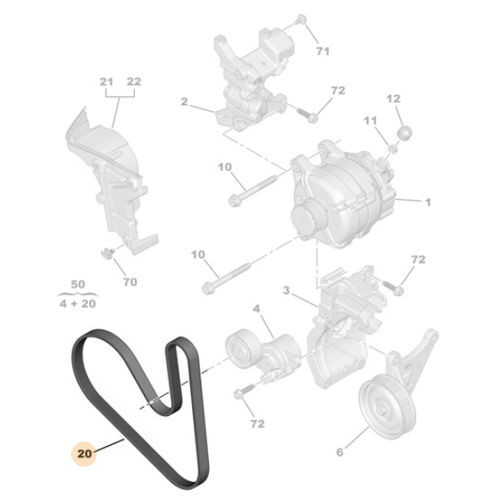 Genuine Alternator Belt - Citroen Berlingo / C3  / Diaptch IV | 9813908180
