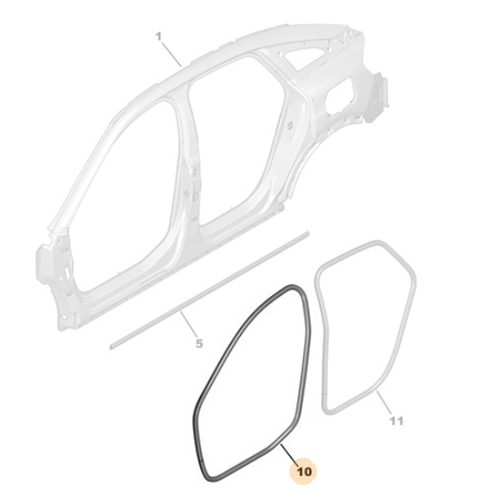 Genuine Front Door Body Seal - Citroen C4 / C4 X | 9833333180
