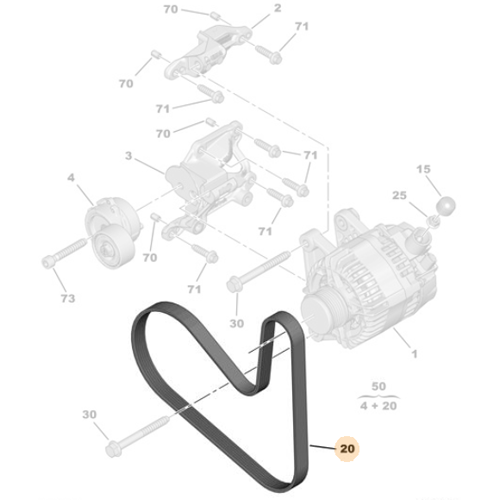 Genuine Alternator Belt - Citroen C3 / Aircross | 9819833280