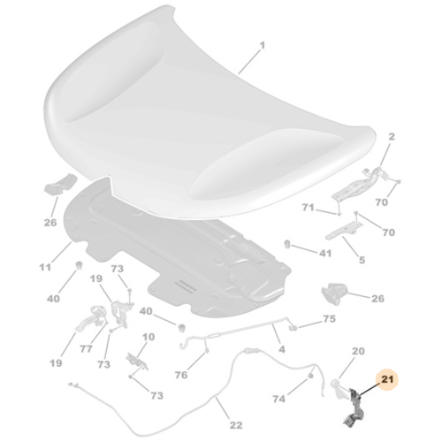 Genuine Bonnet Release Cable Bracket- Citroen C4 2020-2024 | 9826001780