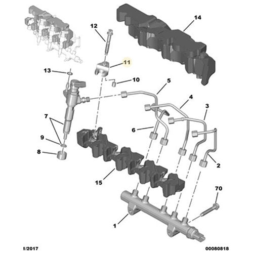 Injector Clamp - Citroen C4 | 1613181280
