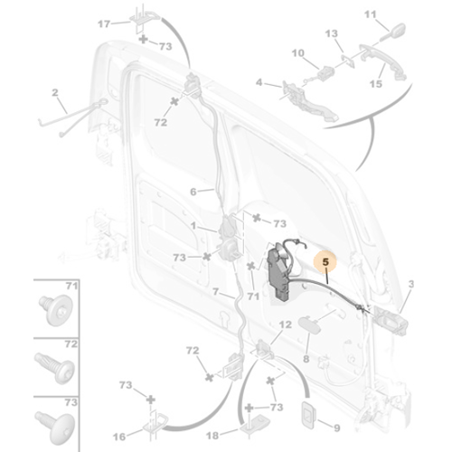 Genuine Rear Left Door Lock - Citroen Berlingo / Peugeot Partner | 9821668480