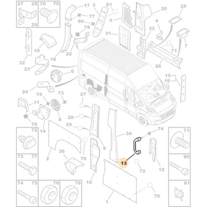 Genuine Rear Interior Door Handle - Peugeot Boxer III | 1607219680