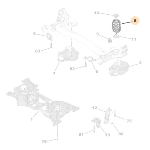 Genuine Rear Suspension Spring - Citroen C5 Aircross / Peugeot 3008 | 9815577880
