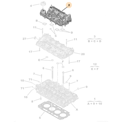 Genuine Rocker Valve Cover - Citroen C4 / Cactus / Picasso / X | 9827622780