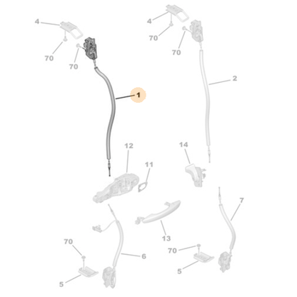 Genuine Rear Left Door Lock - Citroen Dispatch IV / Spacetourer | 9822424980