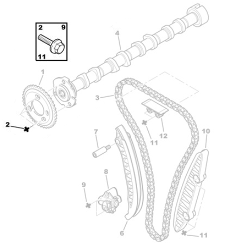 Genuine 8X125-16 Camshaft Hex Screw- Citroen Relay III | 080666