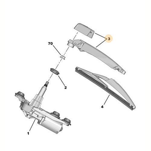 Rear Wiper Arm - Peugeot 2008 (2018) | 6429GN