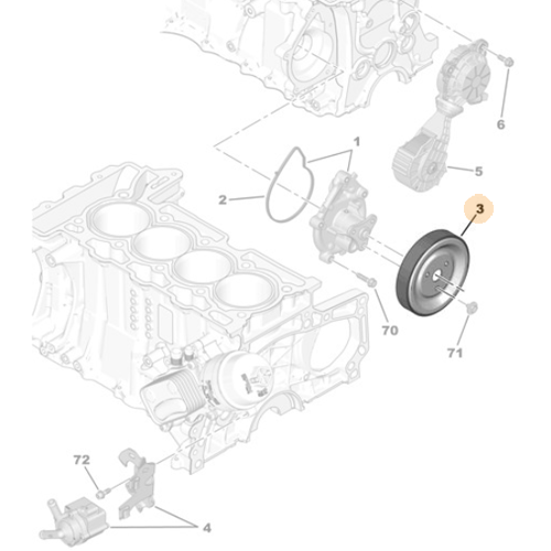 Genuine Water Pump Pulley - Peugeot 2008 / Citroen C3 1.6 Petrol | 120459