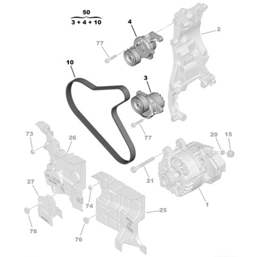 Genuine V-Ribbed Belt Set - Citroen C5 / Aircross Diesel | 1687977080
