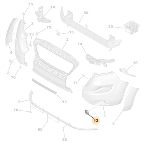 Genuine Front Right Bumper Plug - Citroen Relay III | 1637294980