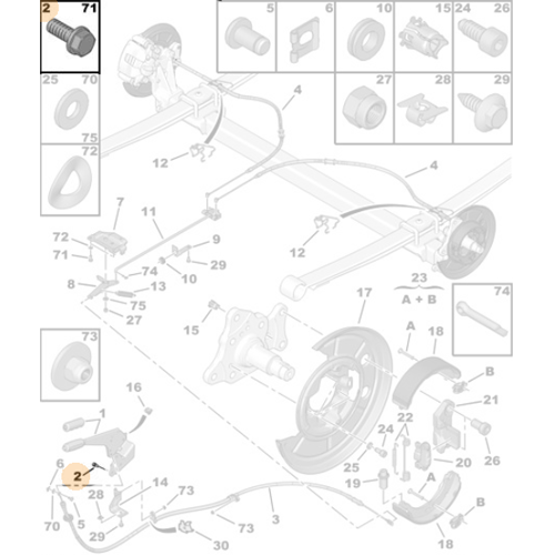 Genuine Handbrake Lever Bolt - Citroen Relay III Peugeot Boxer III | 1606855680
