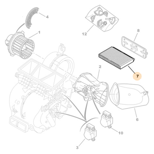 Genuine Charcoal Pollen Filter - Peugeot 1007 / 308 / RCZ | 647975