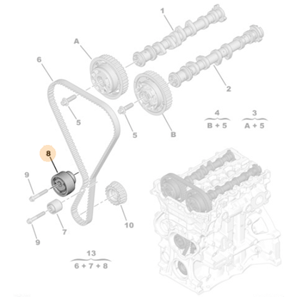 Genuine Tension Roller - Peugeot 308 / 5008 1.2 Petrol | 1654507680