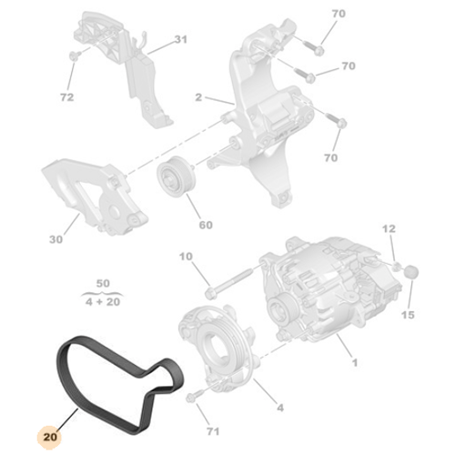 Genuine Alternator Belt - Citroen C5 Aircross PHEV | 9831600980