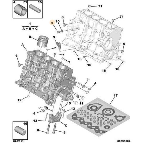 Crankshaft Bearing Seal - Citroen C-Crosser 2007-2012 Diesel | 012740