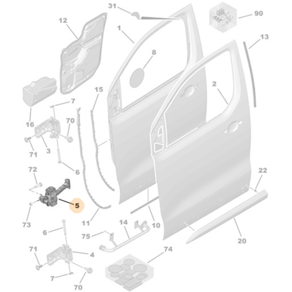Genuine Front Door Stop - Citroen Dispatch IV / Peugeot Expert IV | 9808070580