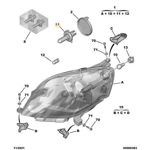 H4 Bulb - Citroen Nemo 2008-2015 | 1616431180