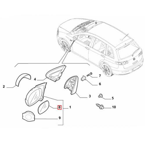 Mirror Glass - Fiat Croma 2005-2010 | 71741316