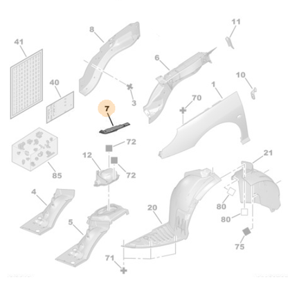 Genuine Front Right Wing Bracket - Peugeot 407 | 7119FA