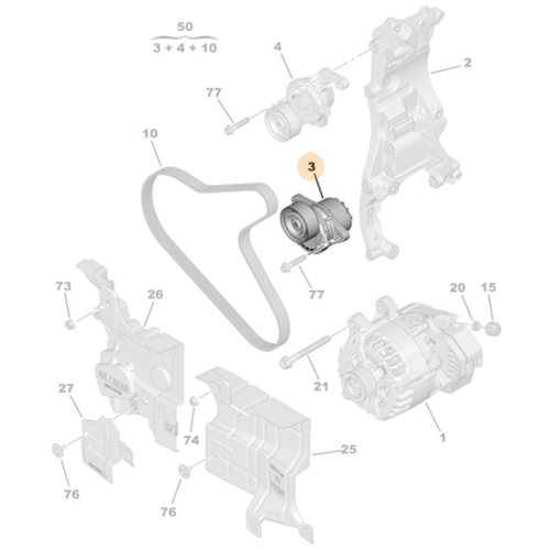 Genuine Tensioner / Pulley - Citroen C4 / Peugeot 3008 | 1687878180