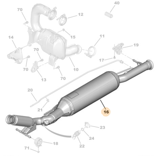 Genuine Catalytic Converter - Citroen C4 Picasso / Peugeot 308 | 1610146080