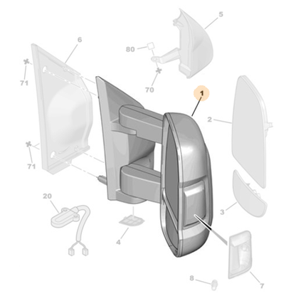 Genuine Right Wing Mirror - Citroen Relay III / Peugeot Boxer III | 1685328380