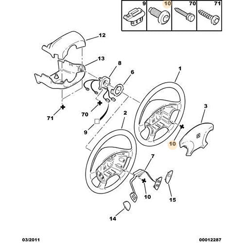 Steering-Wheel Screw - Citroen Xsara 2000-2004 Petrol | 4112V6