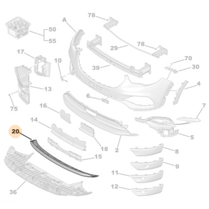 Genuine Front Bumper Moulding - Vauxhall Grandland X | YP00082480