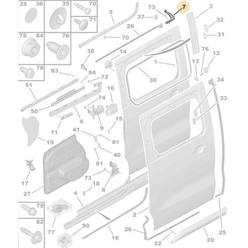 Genuine Sliding Door Left Carriage - Peugeot Expert IV / Traveller | 9823714580