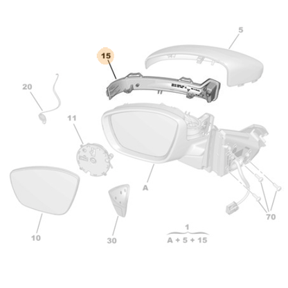 Genuine Right Wing Mirror Indicator - Vauxhall Mokka B 2021- | 9833529680