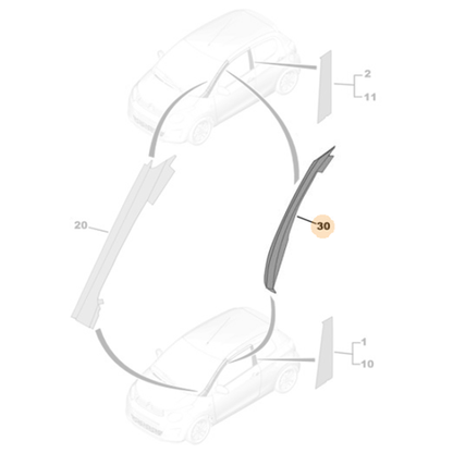 Genuine Left "A" Pillar Adhesive Strip - Citroen C1 | B000884880